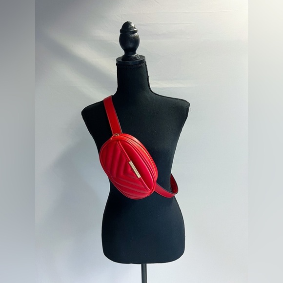 a new day Handbags - A New Day by Target Women’s Quilted Fanny Pack with Metal Bar - Red